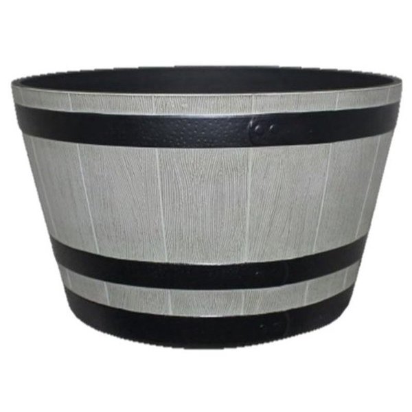 Southern Patio Whiskey Barrel Planter, 2224 in Dia, Round, Resin, Birchwood Gray HDR-055488